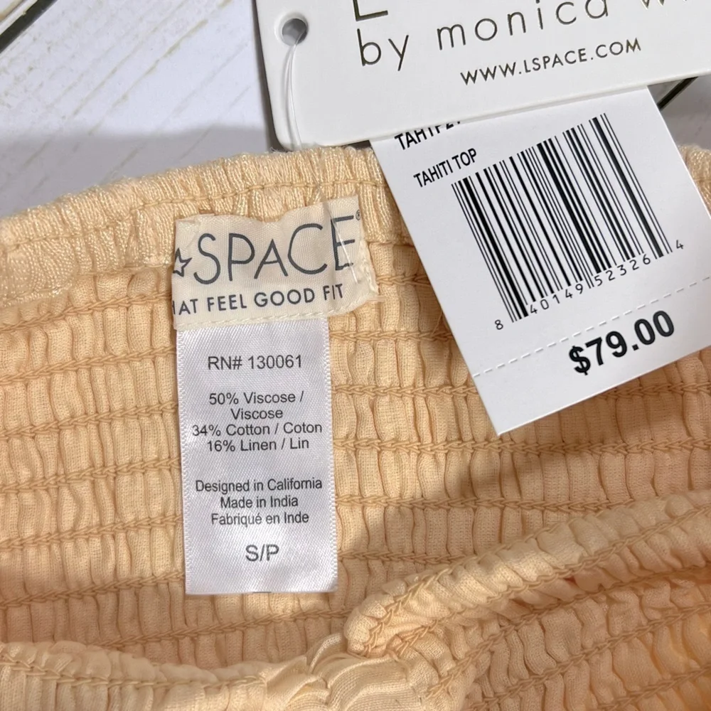 L*Space | Cottagecore Coastal Cowgirl Smocked Tahiti Tube Top In Melon | S - Picture 9 of 12